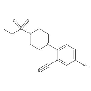 5-Amino-2-(4-ethylsulfonylpiperazin-1-yl)benzonitrile结构式