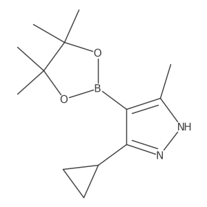 3-Cyclopropyl-5-methyl-4-(4,4,5,5-tetramethyl-1,3,2-dioxaborolan-2-yl)-1H-pyrazole结构式
