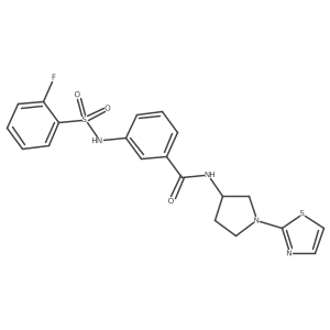 3-(2-fluorophenylsulfonamido)-N-(1-(thiazol-2-yl)pyrrolidin-3-yl)benzamide Structure