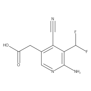2-(6-Amino-4-cyano-5-(difluoromethyl)pyridin-3-yl)acetic acid结构式