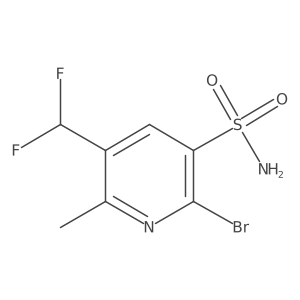 2-Bromo-5-(difluoromethyl)-6-methylpyridine-3-sulfonamide结构式