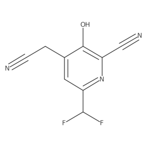 4-(Cyanomethyl)-6-(difluoromethyl)-3-hydroxypicolinonitrile结构式