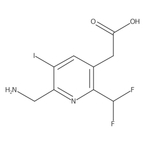 2-(Aminomethyl)-6-(difluoromethyl)-3-iodopyridine-5-acetic acid Structure