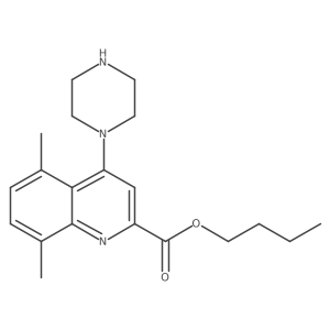 Butyl 5,8-dimethyl-4-(piperazin-1-yl)quinoline-2-carboxylate Structure