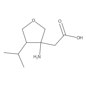 2-[3-Amino-4-(propan-2-yl)oxolan-3-yl]acetic acid结构式