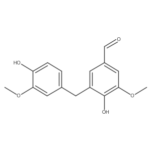 4-Hydroxy-3-(4-hydroxy-3-methoxybenzyl)-5-methoxybenzaldehyde结构式