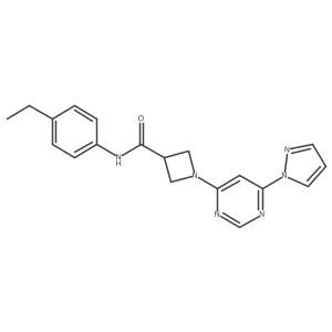 1-(6-(1H-pyrazol-1-yl)pyrimidin-4-yl)-N-(4-ethylphenyl)azetidine-3-carboxamide Structure