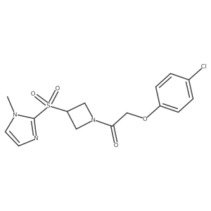 2-(4-chlorophenoxy)-1-(3-((1-methyl-1H-imidazol-2-yl)sulfonyl)azetidin-1-yl)ethanone Structure