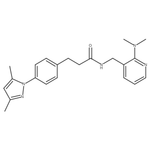 3-(4-(3,5-dimethyl-1H-pyrazol-1-yl)phenyl)-N-((2-(dimethylamino)pyridin-3-yl)methyl)propanamide Structure