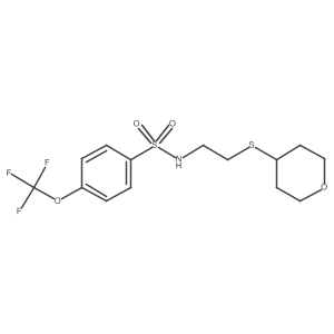 N-(2-((tetrahydro-2H-pyran-4-yl)thio)ethyl)-4-(trifluoromethoxy)benzenesulfonamide Structure