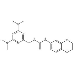 1-((4,6-Bis(dimethylamino)-1,3,5-triazin-2-yl)methyl)-3-(2,3-dihydrobenzo[b][1,4]dioxin-6-yl)urea Structure