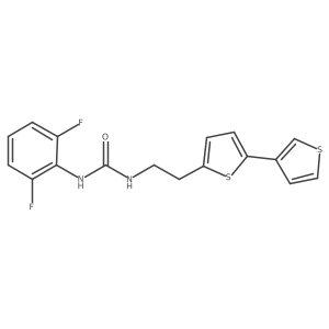 1-(2-([2,3'-Bithiophen]-5-yl)ethyl)-3-(2,6-difluorophenyl)urea结构式