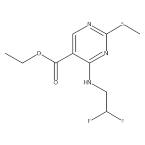 Ethyl 4-((2,2-difluoroethyl)amino)-2-(methylthio)pyrimidine-5-carboxylate结构式