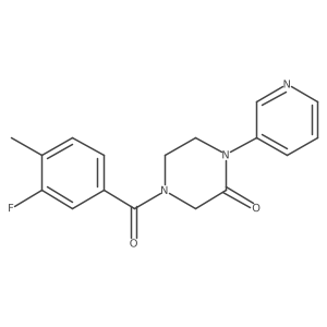 4-(3-Fluoro-4-methylbenzoyl)-1-(pyridin-3-yl)piperazin-2-one结构式
