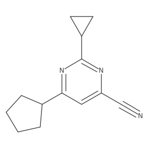 6-Cyclopentyl-2-cyclopropylpyrimidine-4-carbonitrile Structure