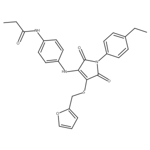 Propanamide, N-[4-[[1-(4-ethylphenyl)-4-[(2-furanylmethyl)thio]-2,5-dihydro-2,5-dioxo-1H-pyrrol-3-yl]amino]phenyl]-结构式