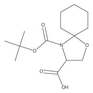4-[(Tert-butoxy)carbonyl]-1-oxa-4-azaspiro[4.5]decane-3-carboxylic acid结构式