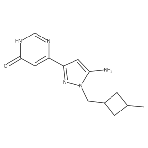 6-{5-amino-1-[(3-methylcyclobutyl)methyl]-1H-pyrazol-3-yl}pyrimidin-4-ol Structure