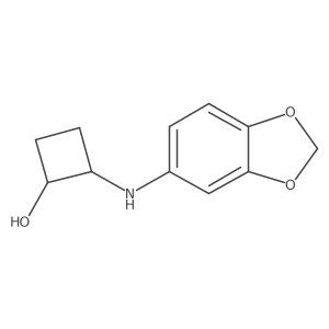 trans-2-[(2H-1,3-benzodioxol-5-yl)amino]cyclobutan-1-ol结构式