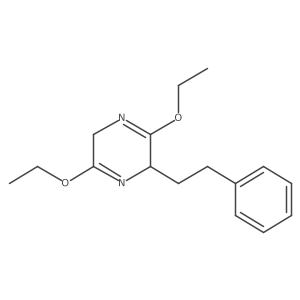 (2S)-3,6-diethoxy-2-(2-phenylethyl)-2,5-dihydropyrazine结构式