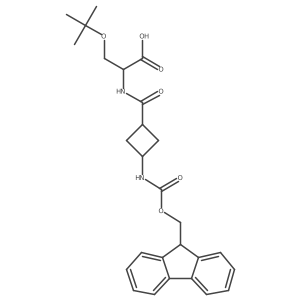 (2S)-3-(tert-butoxy)-2-{[(1rs,3rs)-3-({[(9H-fluoren-9-yl)methoxy]carbonyl}amino)cyclobutyl]formamido}propanoic acid结构式