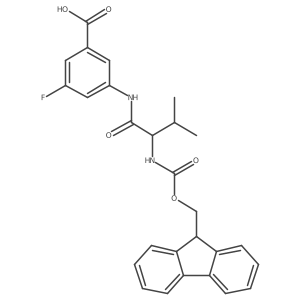3-[(2R)-2-({[(9H-fluoren-9-yl)methoxy]carbonyl}amino)-3-methylbutanamido]-5-fluorobenzoic acid结构式