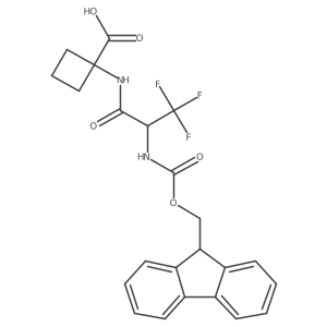 1-[2-({[(9H-fluoren-9-yl)methoxy]carbonyl}amino)-3,3,3-trifluoropropanamido]cyclobutane-1-carboxylic acid结构式