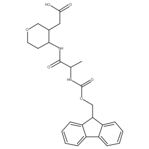 2-{4-[2-({[(9H-fluoren-9-yl)methoxy]carbonyl}amino)propanamido]oxan-3-yl}acetic acid Structure