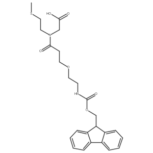 2-{3-[2-({[(9H-fluoren-9-yl)methoxy]carbonyl}amino)ethoxy]-N-[2-(methylsulfanyl)ethyl]propanamido}acetic acid结构式