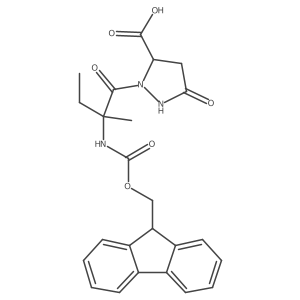 2-[2-({[(9H-fluoren-9-yl)methoxy]carbonyl}amino)-2-methylbutanoyl]-5-oxopyrazolidine-3-carboxylic acid Structure