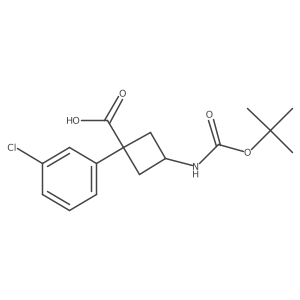 3-{[(Tert-butoxy)carbonyl]amino}-1-(3-chlorophenyl)cyclobutane-1-carboxylic acid结构式