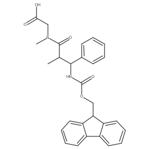 2-[3-({[(9H-fluoren-9-yl)methoxy]carbonyl}amino)-N,2-dimethyl-3-phenylpropanamido]acetic acid结构式