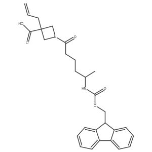 1-[5-({[(9H-fluoren-9-yl)methoxy]carbonyl}amino)hexanoyl]-3-(prop-2-en-1-yl)azetidine-3-carboxylic acid Structure