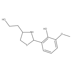 2-[4-(2-Hydroxyethyl)-1,3-thiazolidin-2-yl]-6-methoxyphenol结构式