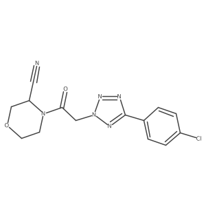 4-[2-[5-(4-Chlorophenyl)tetrazol-2-yl]acetyl]morpholine-3-carbonitrile Structure