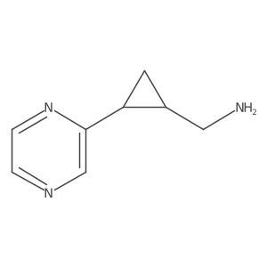 rac-[(1R,2R)-2-(pyrazin-2-yl)cyclopropyl]methanamine Structure