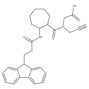 rac-2-{1-[(1R,2S)-2-({[(9H-fluoren-9-yl)methoxy]carbonyl}amino)cycloheptyl]-N-(prop-2-yn-1-yl)formamido}acetic acid Structure