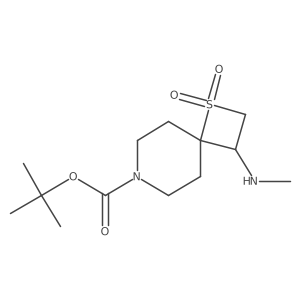 Tert-butyl 3-(methylamino)-1,1-dioxo-1lambda6-thia-7-azaspiro[3.5]nonane-7-carboxylate结构式