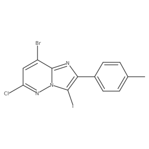 8-Bromo-6-chloro-3-iodo-2-(p-tolyl)imidazo[1,2-b]pyridazine Structure