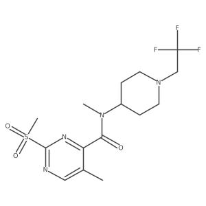 N,5-Dimethyl-2-methylsulfonyl-N-[1-(2,2,2-trifluoroethyl)piperidin-4-yl]pyrimidine-4-carboxamide Structure