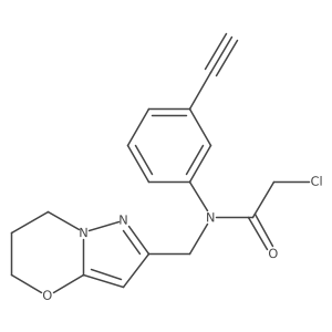 2-chloro-N-(3-ethynylphenyl)-N-({5H,6H,7H-pyrazolo[3,2-b][1,3]oxazin-2-yl}methyl)acetamide Structure