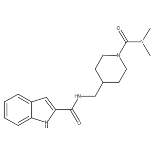 N-[[1-(Dimethylcarbamoyl)piperidin-4-yl]methyl]-1H-indole-2-carboxamide结构式