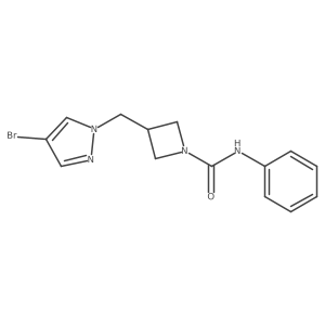 3-[(4-bromo-1H-pyrazol-1-yl)methyl]-N-phenylazetidine-1-carboxamide结构式