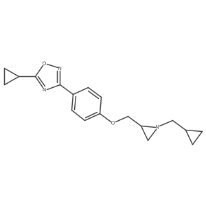 5-Cyclopropyl-3-(4-{[1-(cyclopropylmethyl)aziridin-2-yl]methoxy}phenyl)-1,2,4-oxadiazole结构式