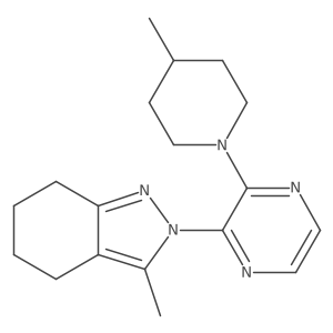 3-methyl-2-[3-(4-methylpiperidin-1-yl)pyrazin-2-yl]-4,5,6,7-tetrahydro-2H-indazole结构式