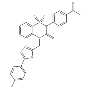 2-(4-acetylphenyl)-4-{[5-(4-fluorophenyl)-1,3,4-oxadiazol-2-yl]methyl}-3,4-dihydro-2H-1lambda6,2,4-benzothiadiazine-1,1,3-trione结构式