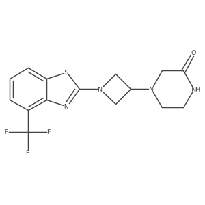 4-{1-[4-(Trifluoromethyl)-1,3-benzothiazol-2-yl]azetidin-3-yl}piperazin-2-one结构式