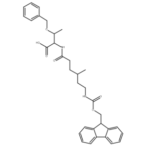 (2S,3R)-3-(benzyloxy)-2-[6-({[(9H-fluoren-9-yl)methoxy]carbonyl}amino)-4-methylhexanamido]butanoic acid结构式