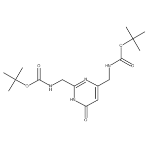 tert-butyl N-{[4-({[(tert-butoxy)carbonyl]amino}methyl)-6-hydroxypyrimidin-2-yl]methyl}carbamate结构式