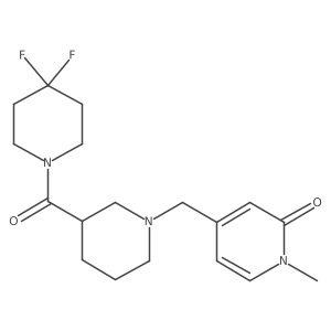 4-{[3-(4,4-Difluoropiperidine-1-carbonyl)piperidin-1-yl]methyl}-1-methyl-1,2-dihydropyridin-2-one Structure